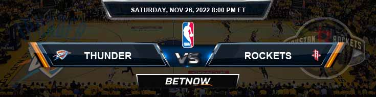 Oklahoma City Thunder Vs Houston Rockets 11/26/2022 Game Forecast